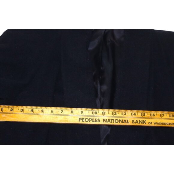 Charles Klein Black Wool Trench Coat Long Open Front Minimalist Old Money - Picture 9 of 9